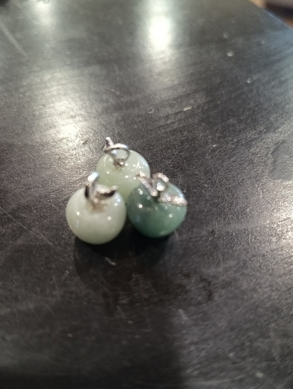 Green Mini Crystal Apples Lot Of 3